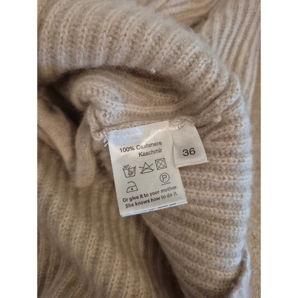 Heartbreaker 100% Cashmere Ribbed Cardigan Beige Gold Anchors Buttons - Small - Picture 7 of 10